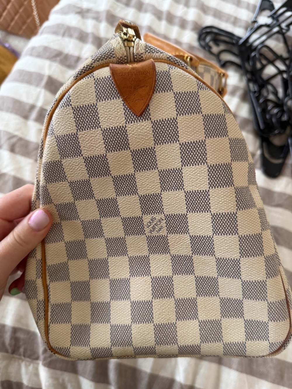 Louis Vuitton Damier Azur Speedy 30 Leather Top-Handle Bag - Picture 4 of 10